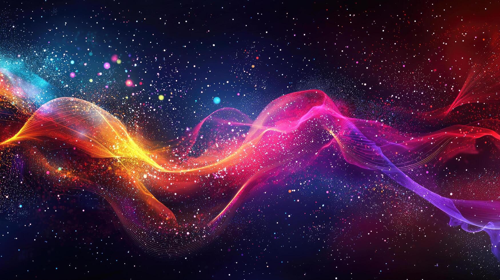 Cosmic Symphony Swirling Nebula of Light, Stars, and Vivid Colors for Abstract Backgrounds and Designs photo