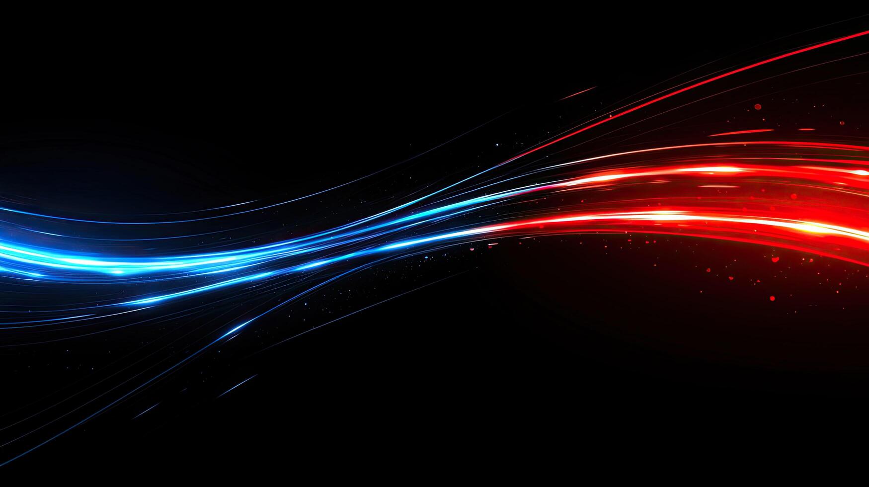 Dynamic Light Streaks on Black Background Abstract Red and Blue Energy Trails Design photo