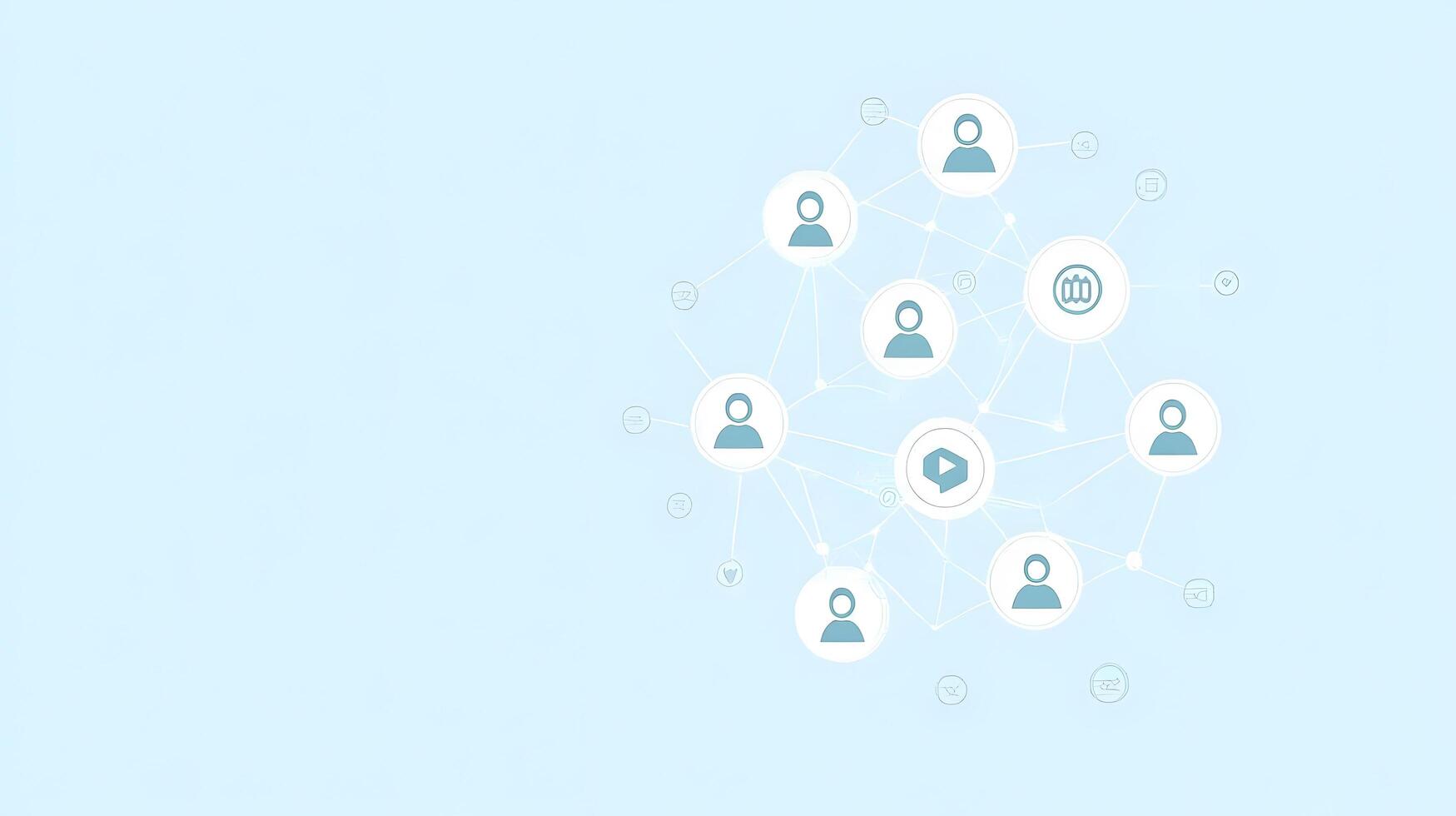 Minimalist Social Network Connection Connecting People with Icons, Communication, and Technology. photo