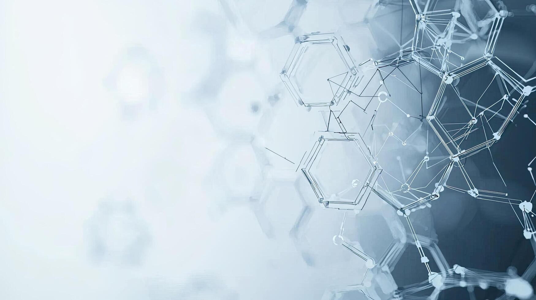 Molecular Structure Network Connection Abstract Science, Medical, and Technology Background with Hexagonal Mesh and Light Blue Hues photo