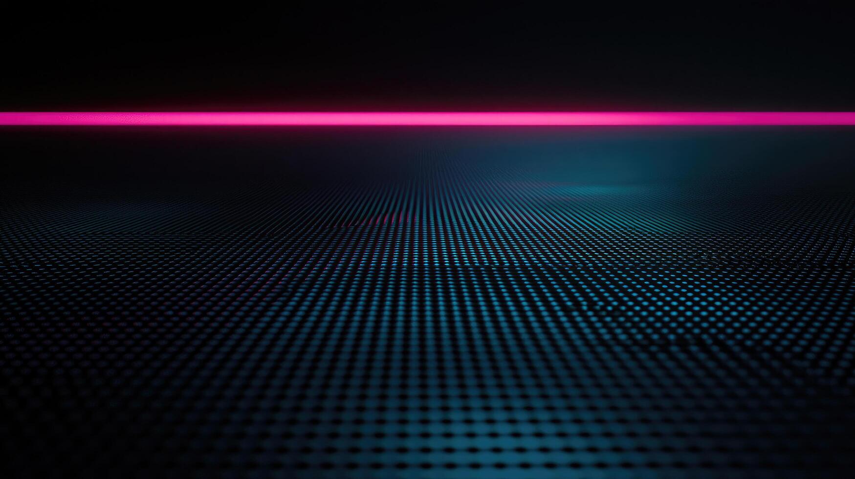 Neon Pink Horizon Over Blue Grid Texture Dark Abstract Background with Glowing Line photo