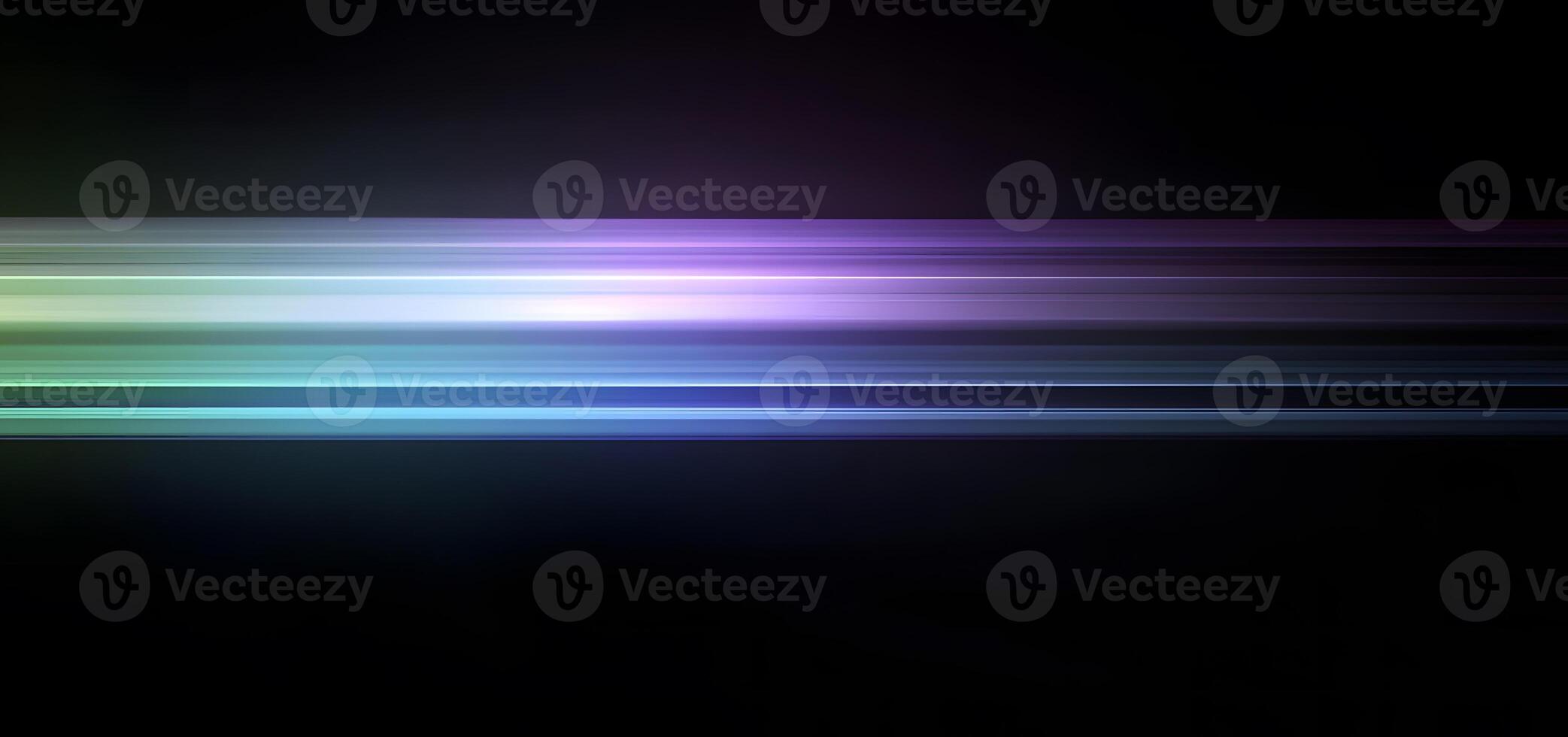 A dark abstract background features a vibrant spectrum of horizontal light rays in multiple colors photo