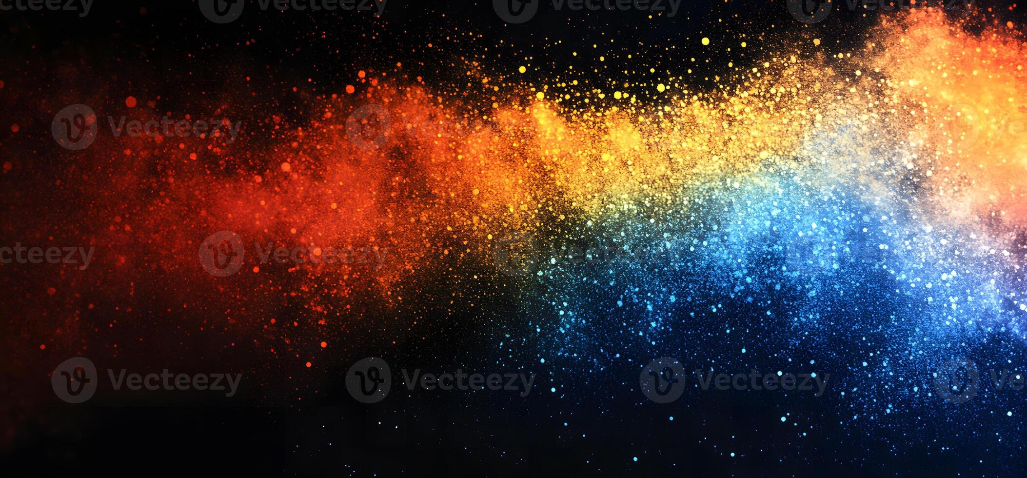 A dazzling gradient from fiery red to cool blue lights up the dark background photo