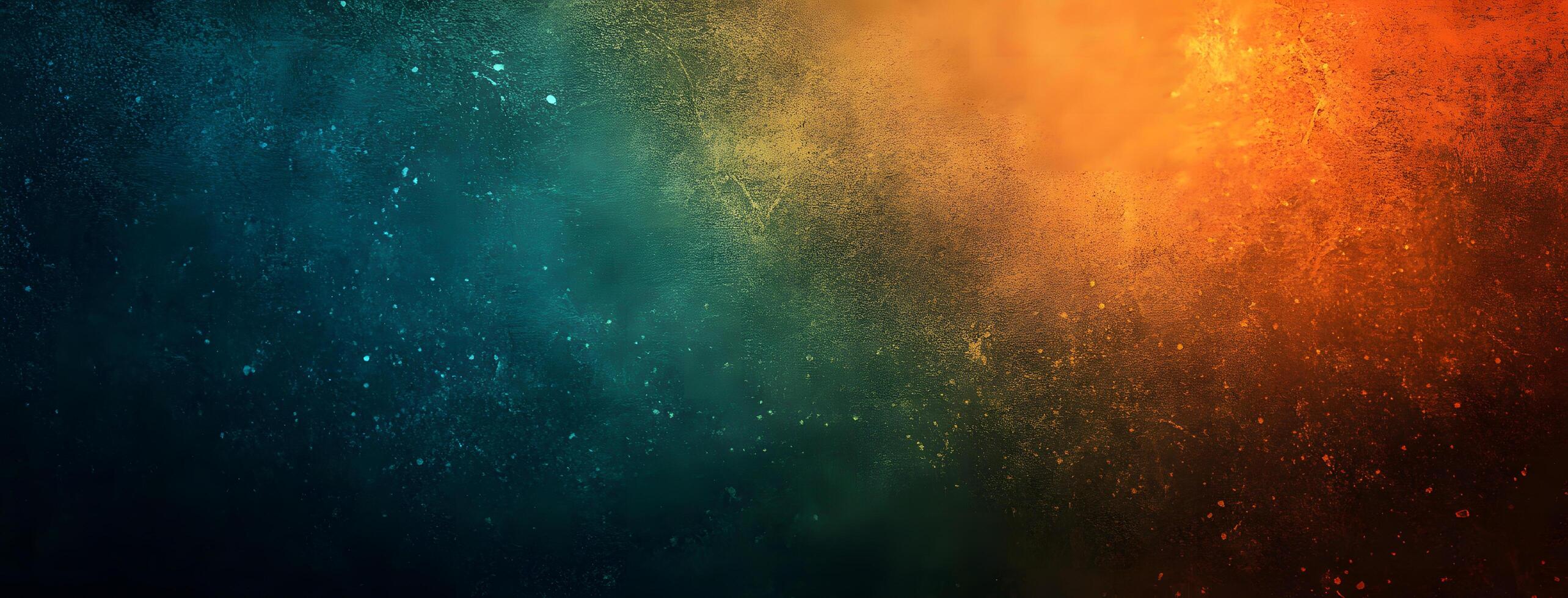 A mesmerizing gradient descends from fiery orange to cool teal, creating a captivating textured effect photo