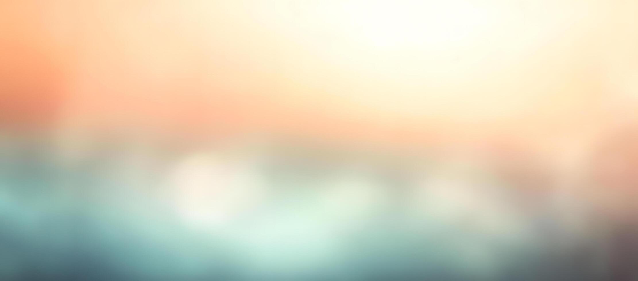 A soft bokeh blending peach and teal creates a calming, dreamlike quality background photo