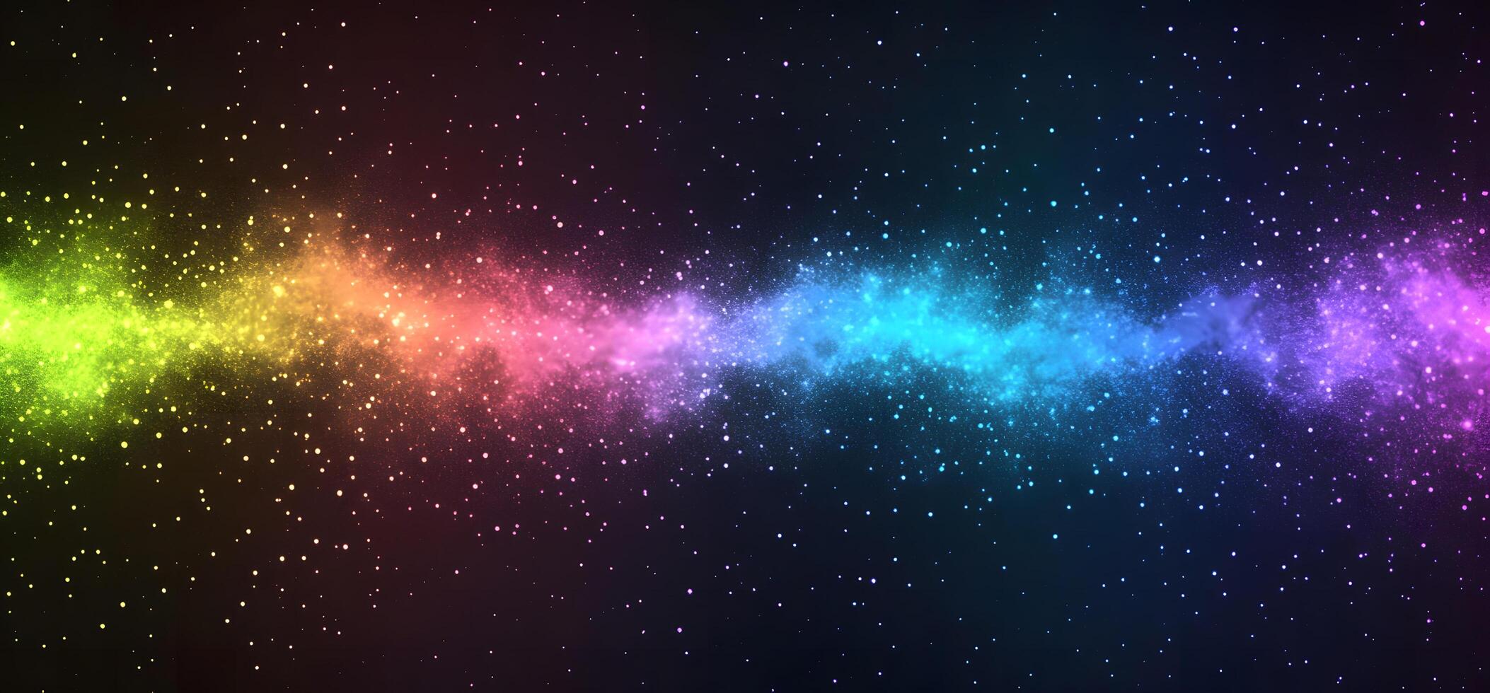 A vibrant rainbow nebula shines brightly amidst the infinite darkness of outer space photo