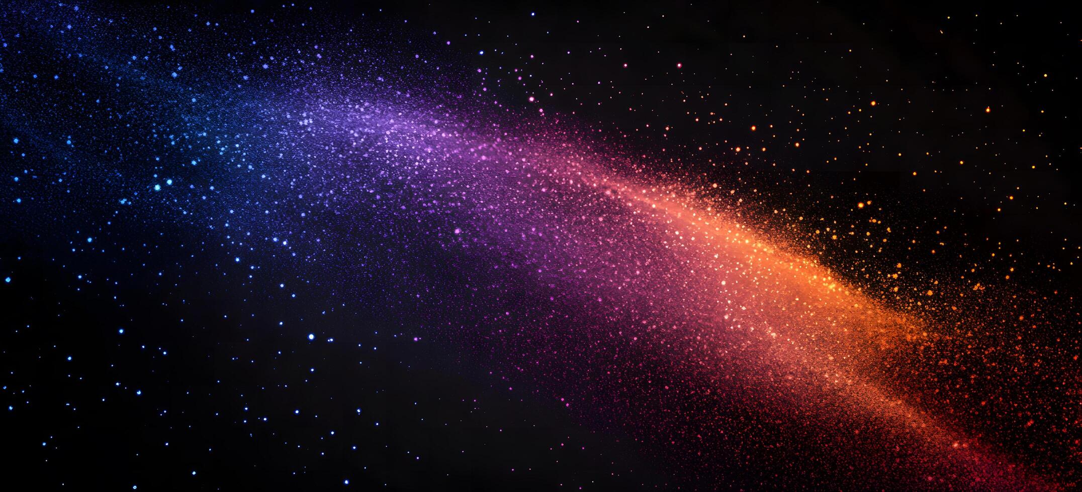 A vibrant starfield displays blue, purple, and orange nebulae spreading through the dark cosmos photo