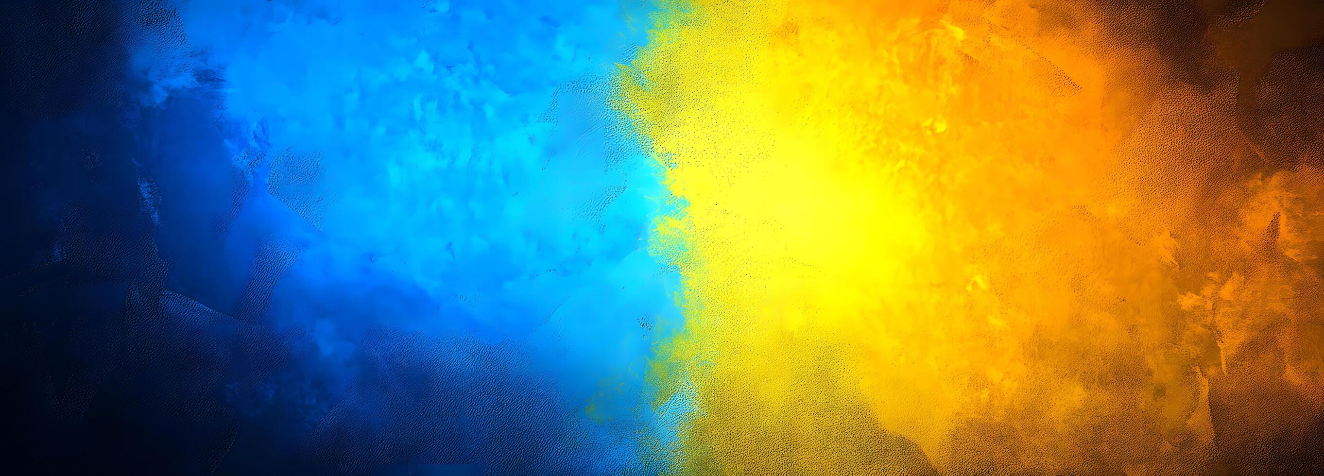 Abstract artistic background features blue and yellow color gradients with a textured surface photo