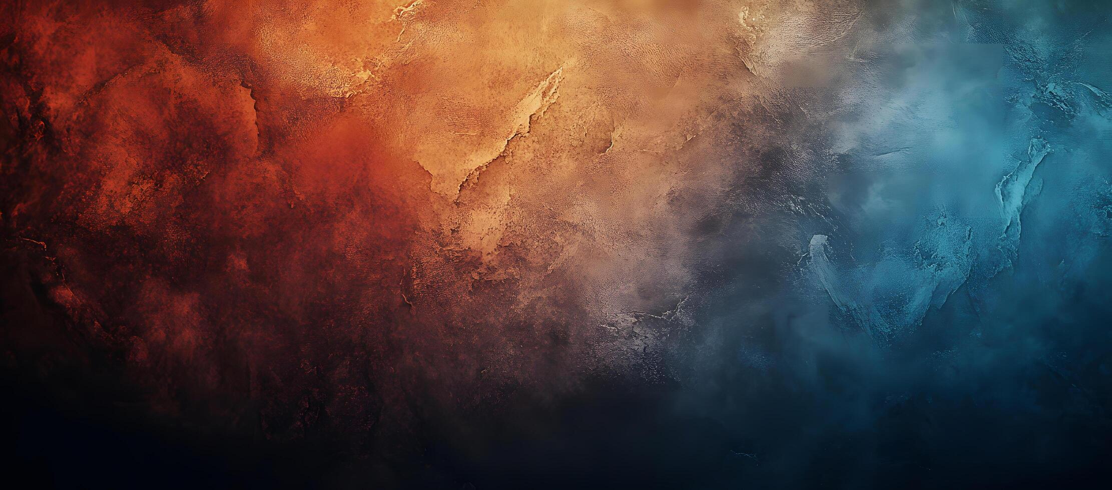 Abstract background with dramatic color transitions features orange, blue, and black hues photo