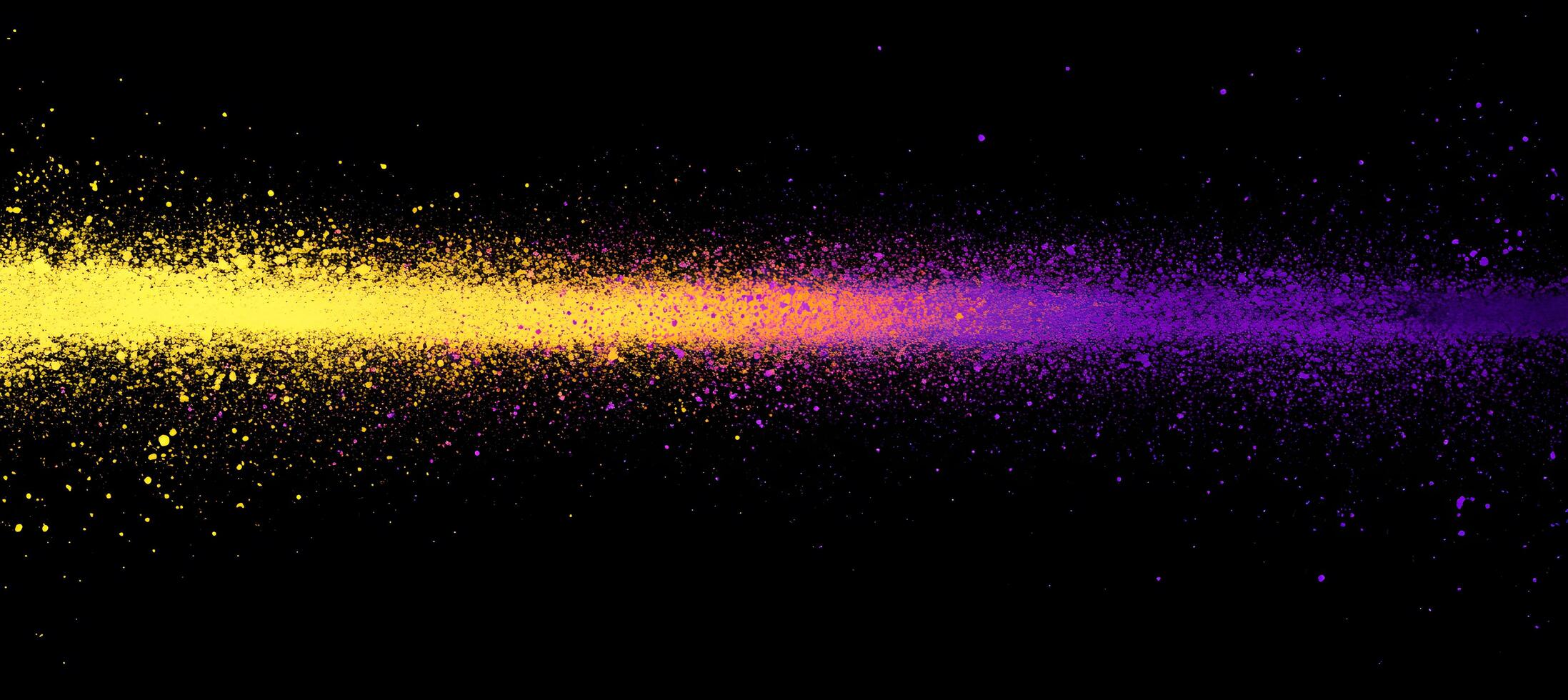 Abstract vibrant horizontal splash effect features yellow fading into purple over a dark backdrop photo