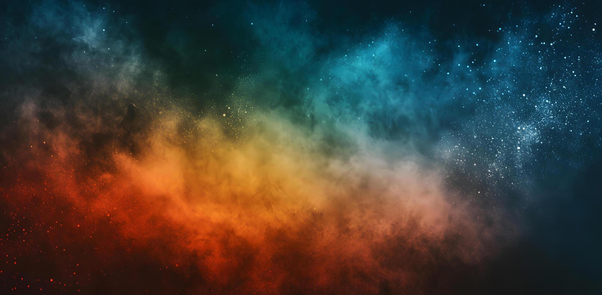 Abstract vibrant texture shows a multicolored cloud blending dark red, gold, and deep blue photo