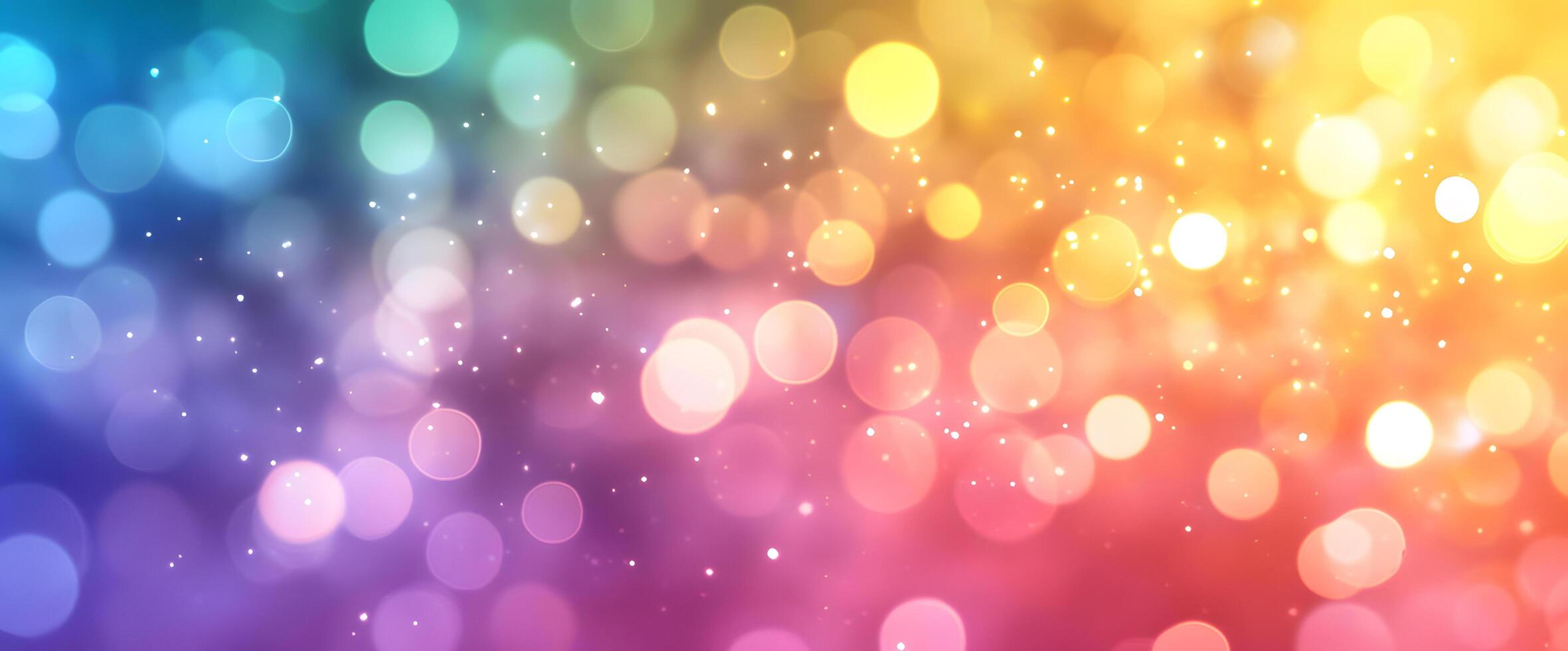 Colorful bokeh circles with twinkling lights shimmer across a vibrant gradient background beautifully photo