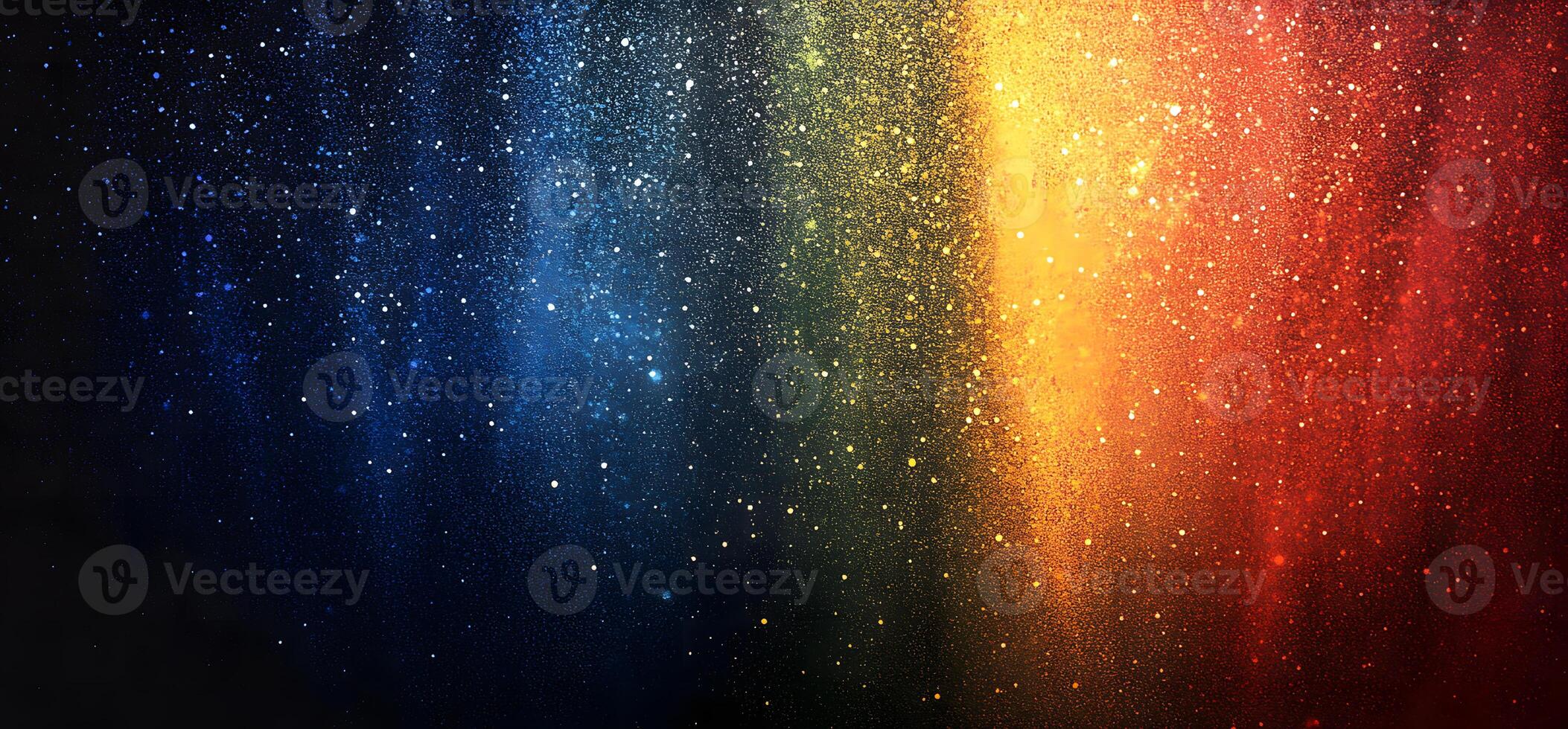 Colorful spectrum shines brightly as blue, yellow, and red hues blend into magical sparkling abstract photo