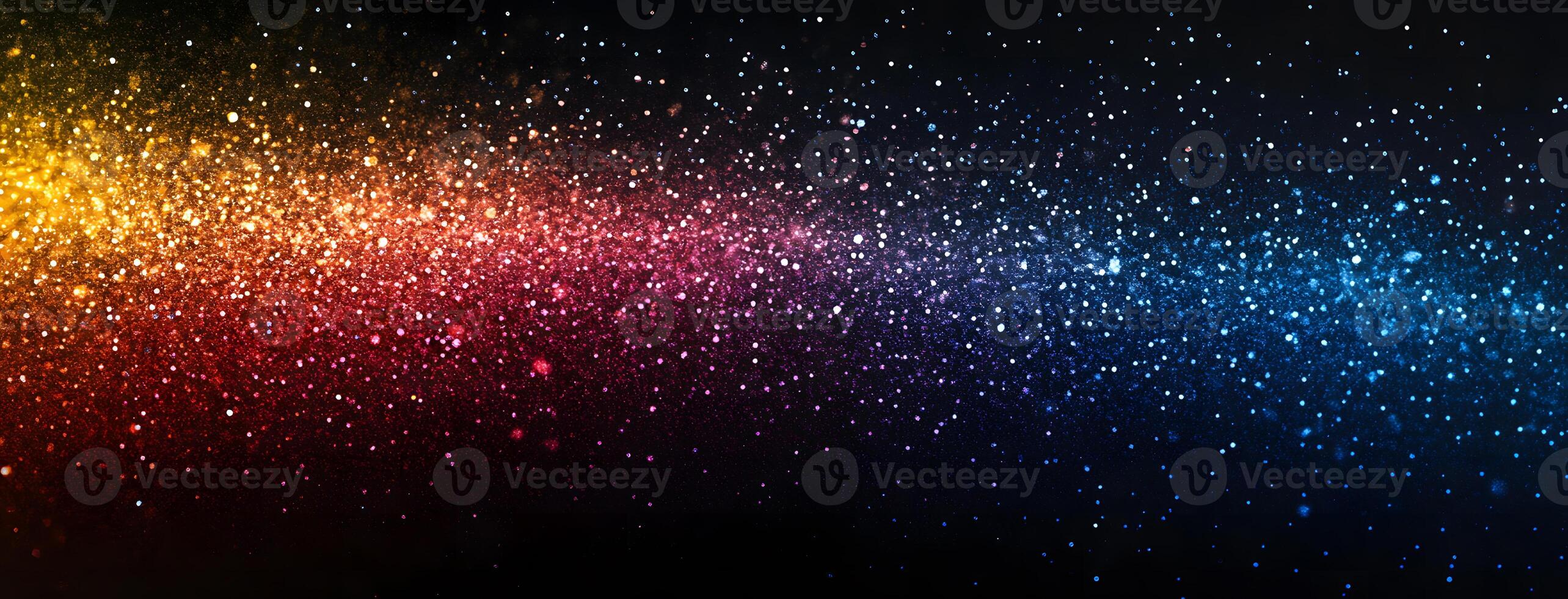 Colorful stardust shines vibrantly against a black space landscape creating a celestial texture photo
