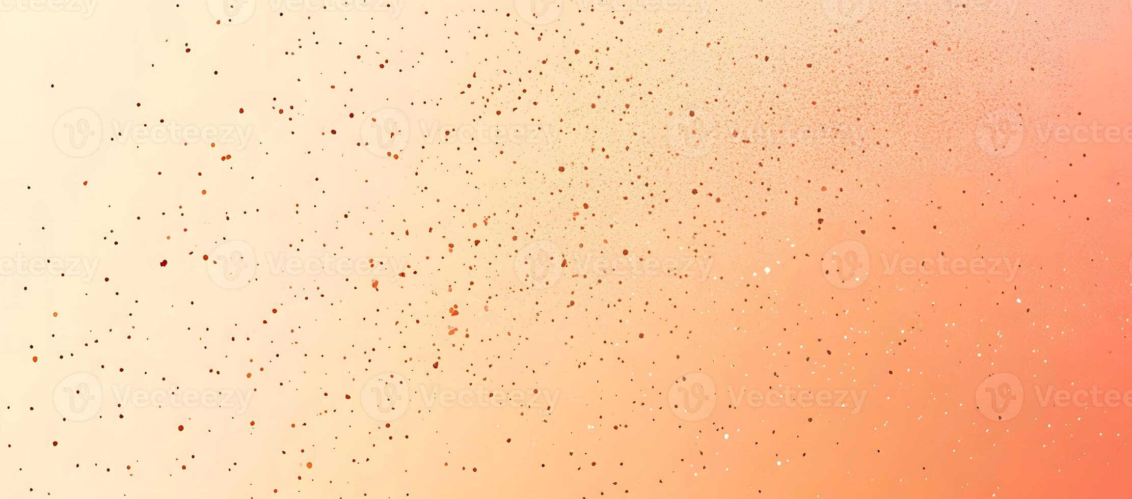 Copper confetti softly scatters and fades across a background transitioning from light peach to warm apricot photo
