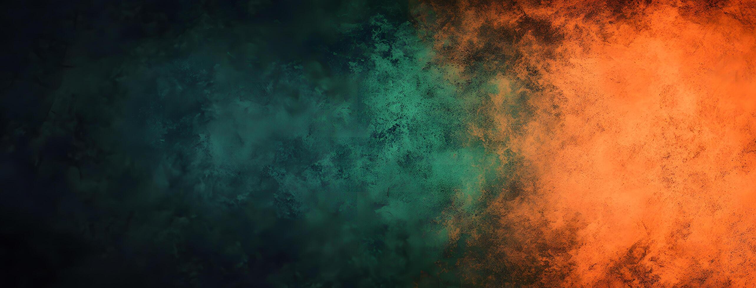Dark teal contrasts strikingly with rustic orange on this uniquely textured grunge background photo