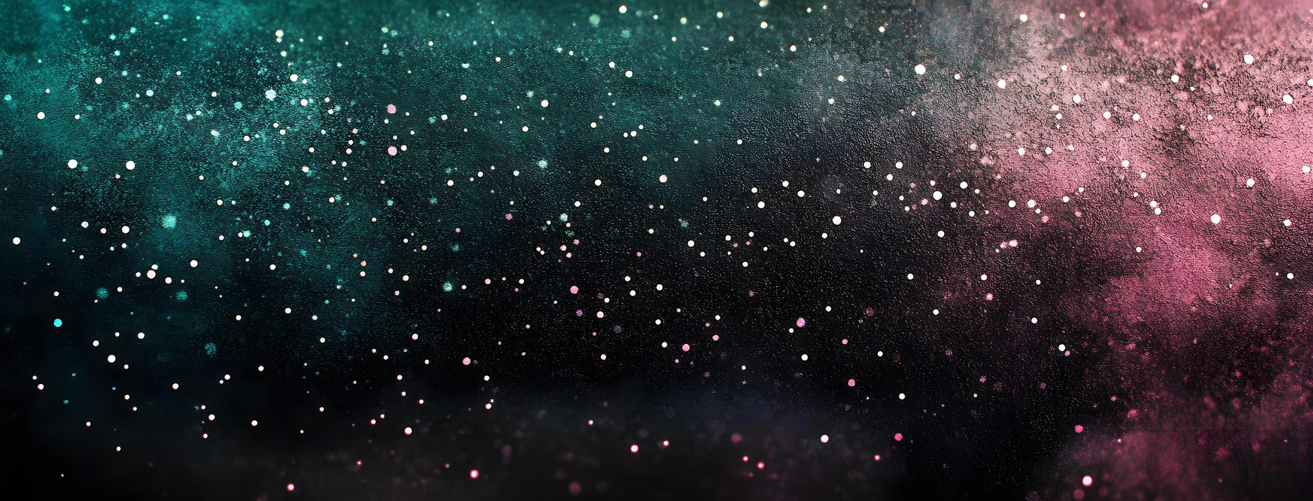 Distant white dots scatter across textured, vibrant teal and pink background with an ethereal feel photo