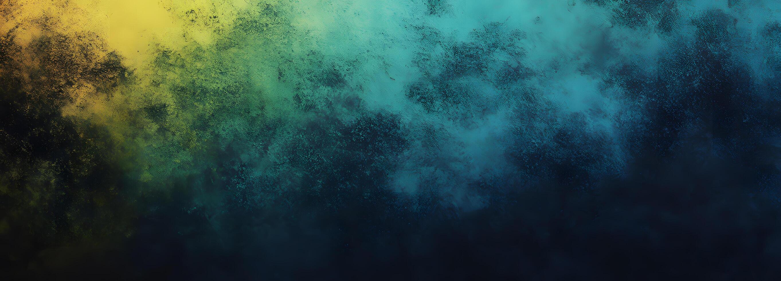 Dynamic gradient of yellow, cyan, and blue create an abstract textured background, fading into darkness photo
