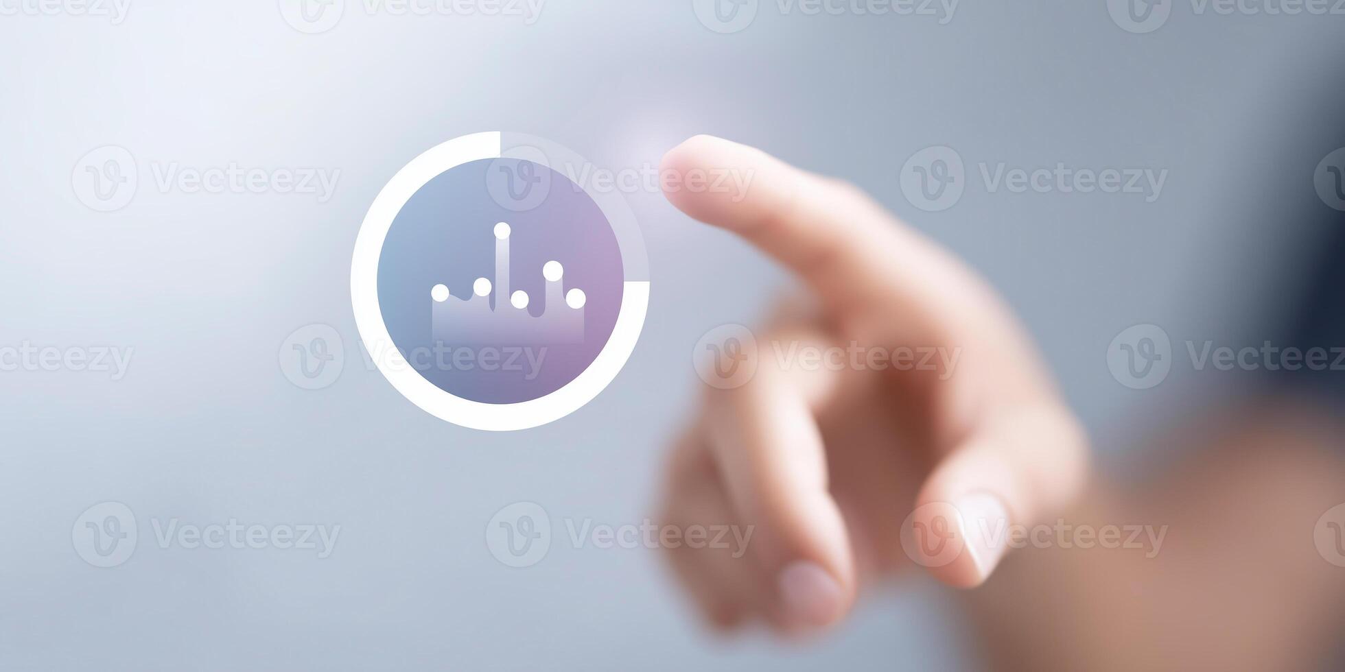 A hand pressing a button with a graph on it photo