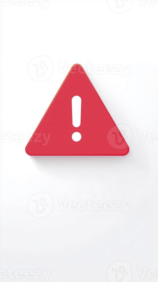 A red triangle with an exclamation sign on it photo