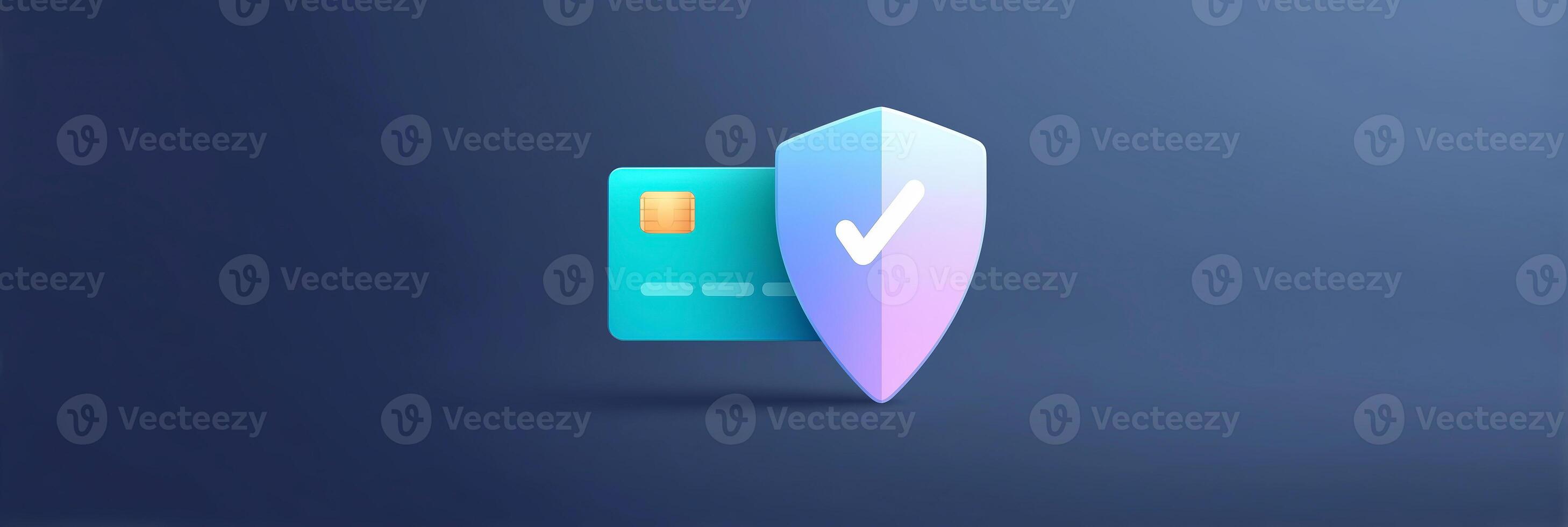 A credit card and a sword icon on a dark background photo