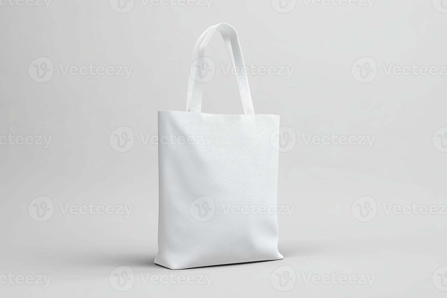 A white tote bag on a plain surface photo