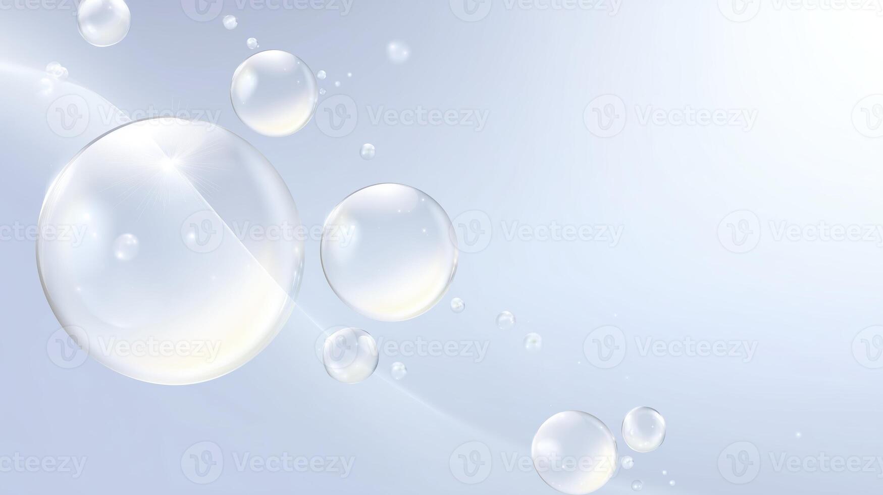 Transparent bubbles floating gracefully on a soft gradient background creating a serene and calming atmosphere for design and creative projects photo