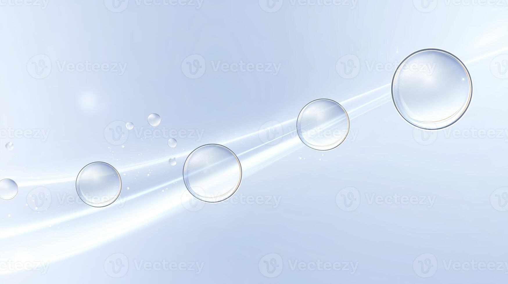 Abstract illustration of water droplets on a soft blue background with flowing lines creating a serene and calming atmosphere for design purposes photo