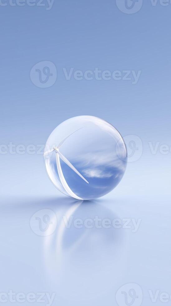 A glass ball with a blue sky in the background photo