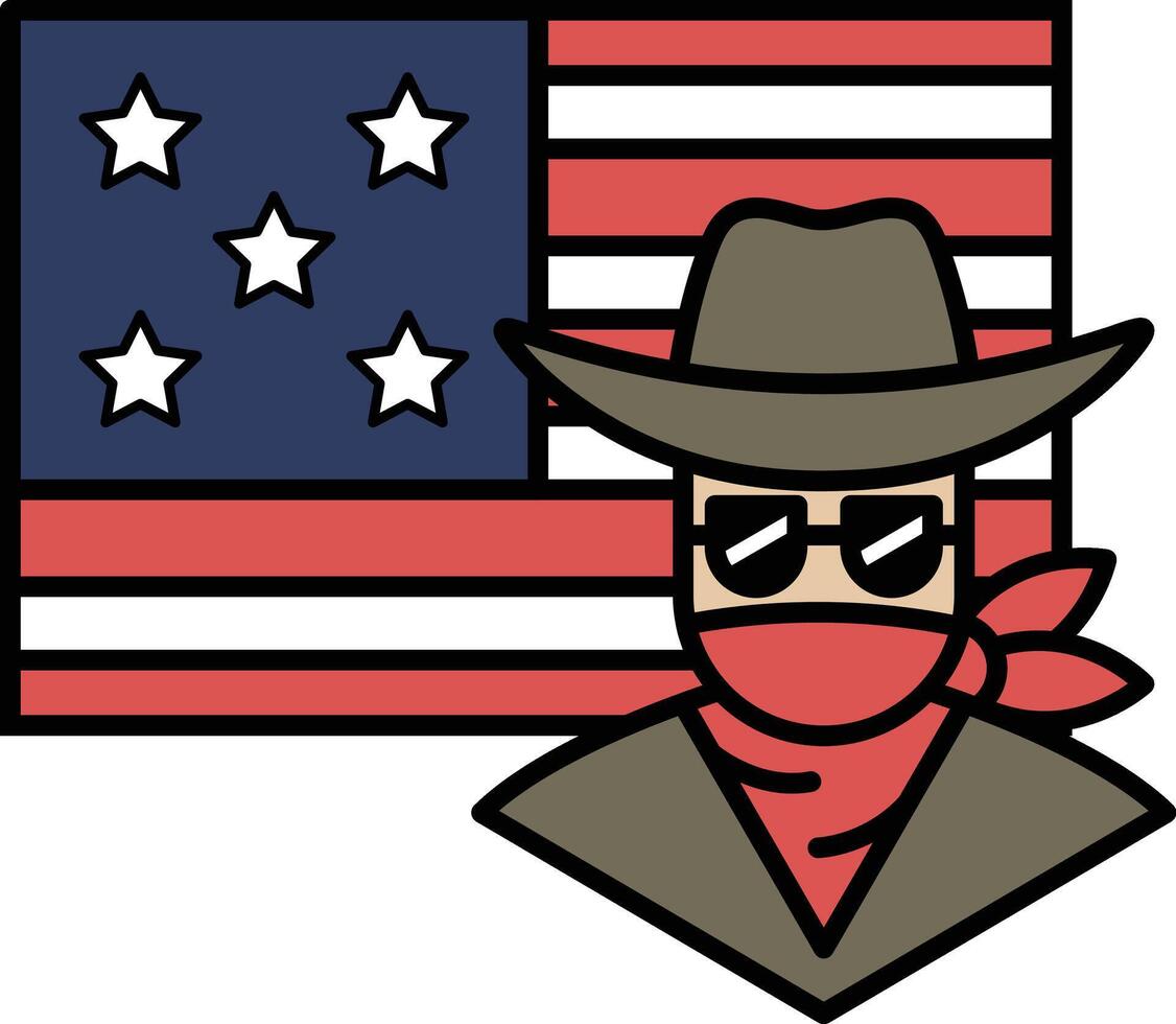 A cowboy with a bandana on his head vector