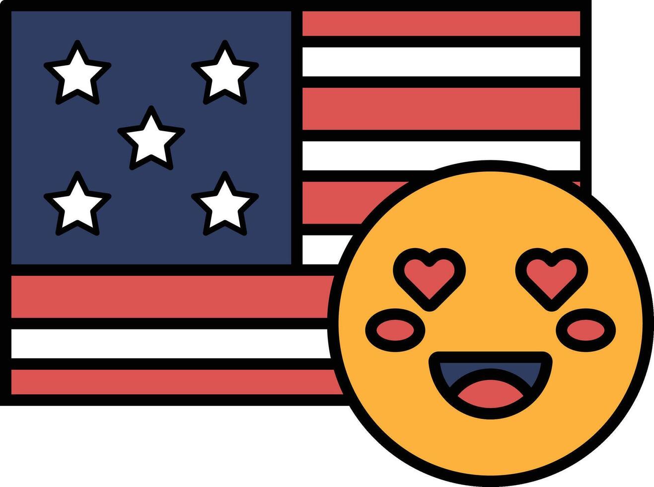 A cartoon of a smiling face with a heart on it vector