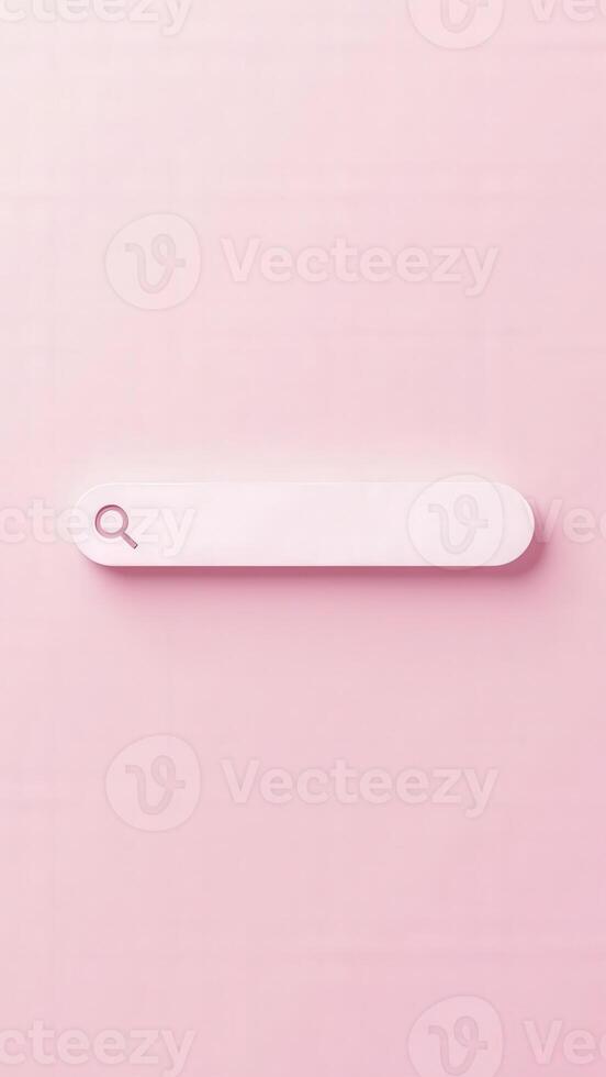 Search bar icon on pink background symbolizing online research and digital exploration photo