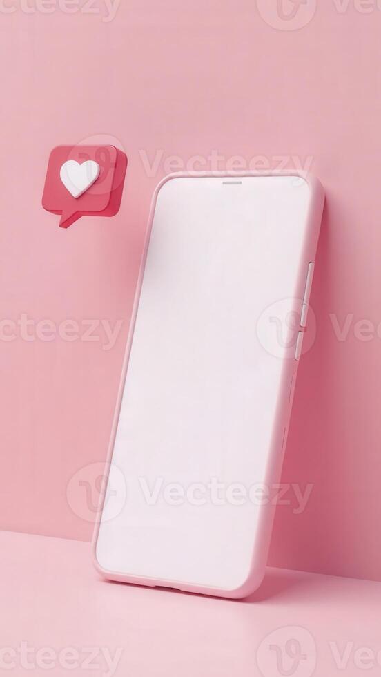 Pink phone case with heart shape photo