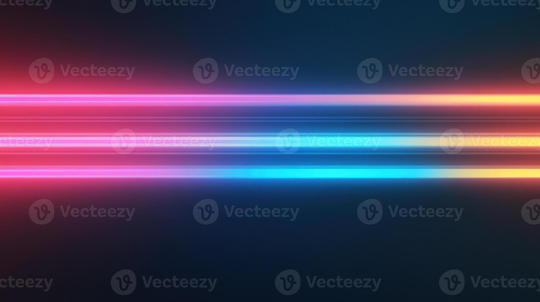 Colorful neon lights streaking across dark background photo
