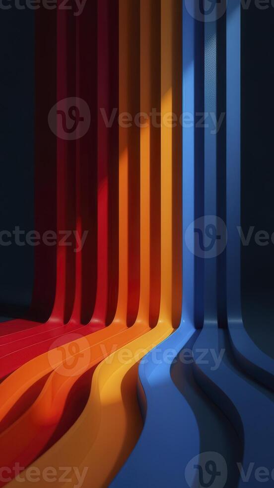 Colorful flowing lines creating a vibrant abstract composition photo