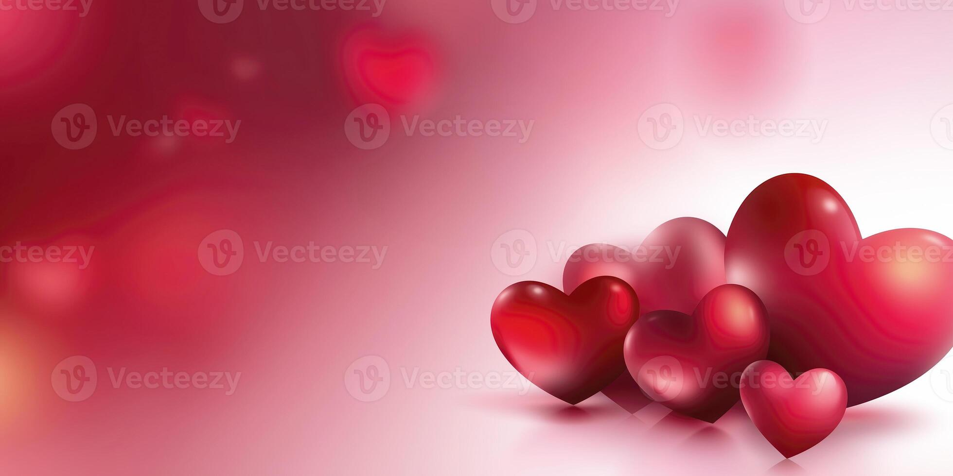 Red hearts showing love and romance for valentine's day photo