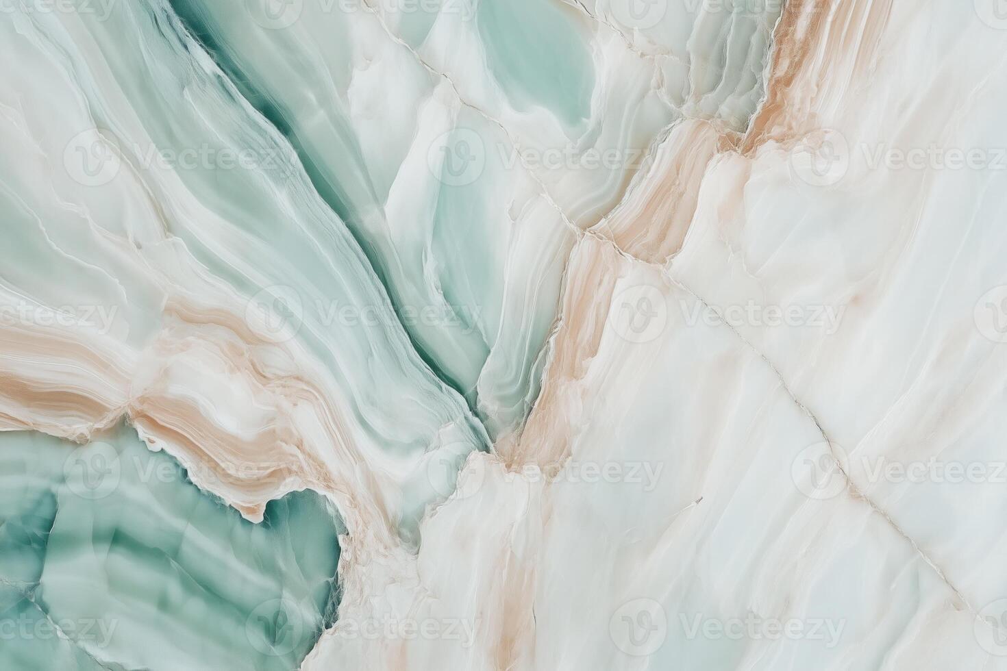 Elegant green and cream marble texture with natural swirls and patterns photo