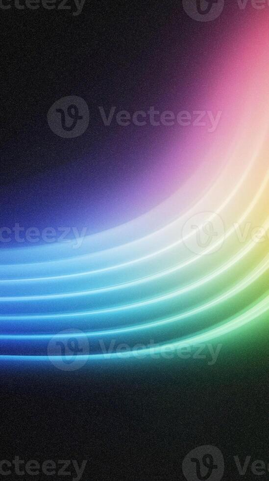 Colorful abstract gradient wave pattern on black background photo