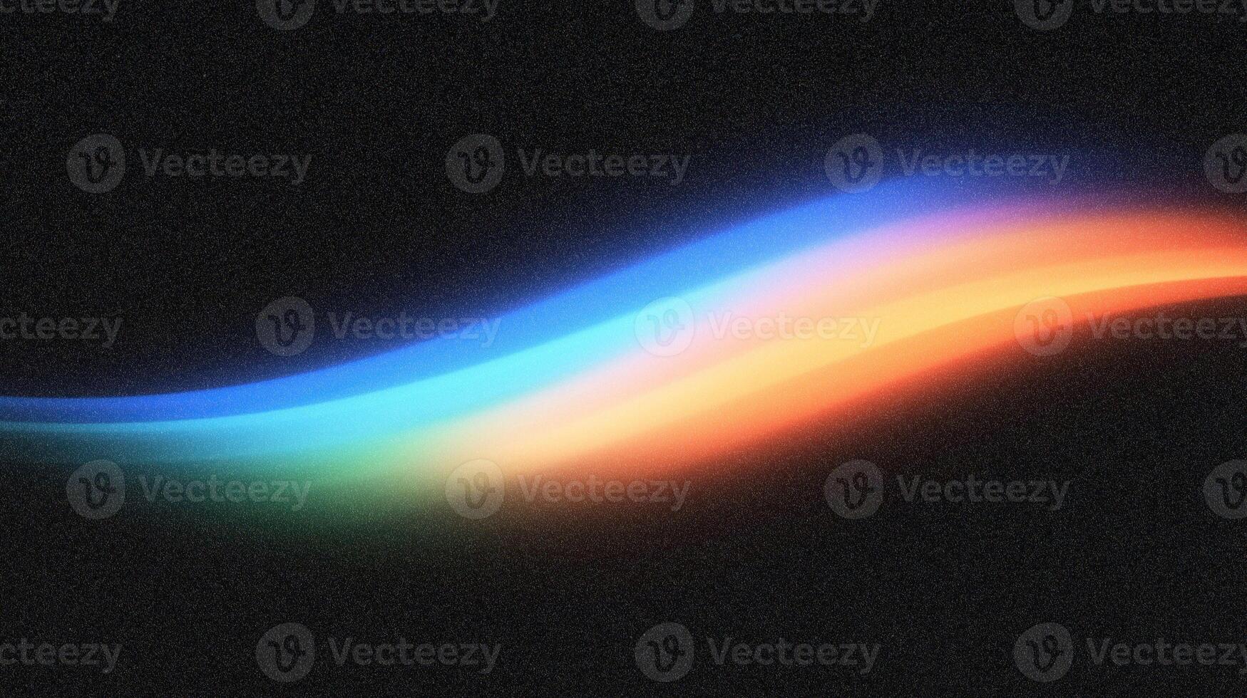 Abstract colorful light waves on black background photo