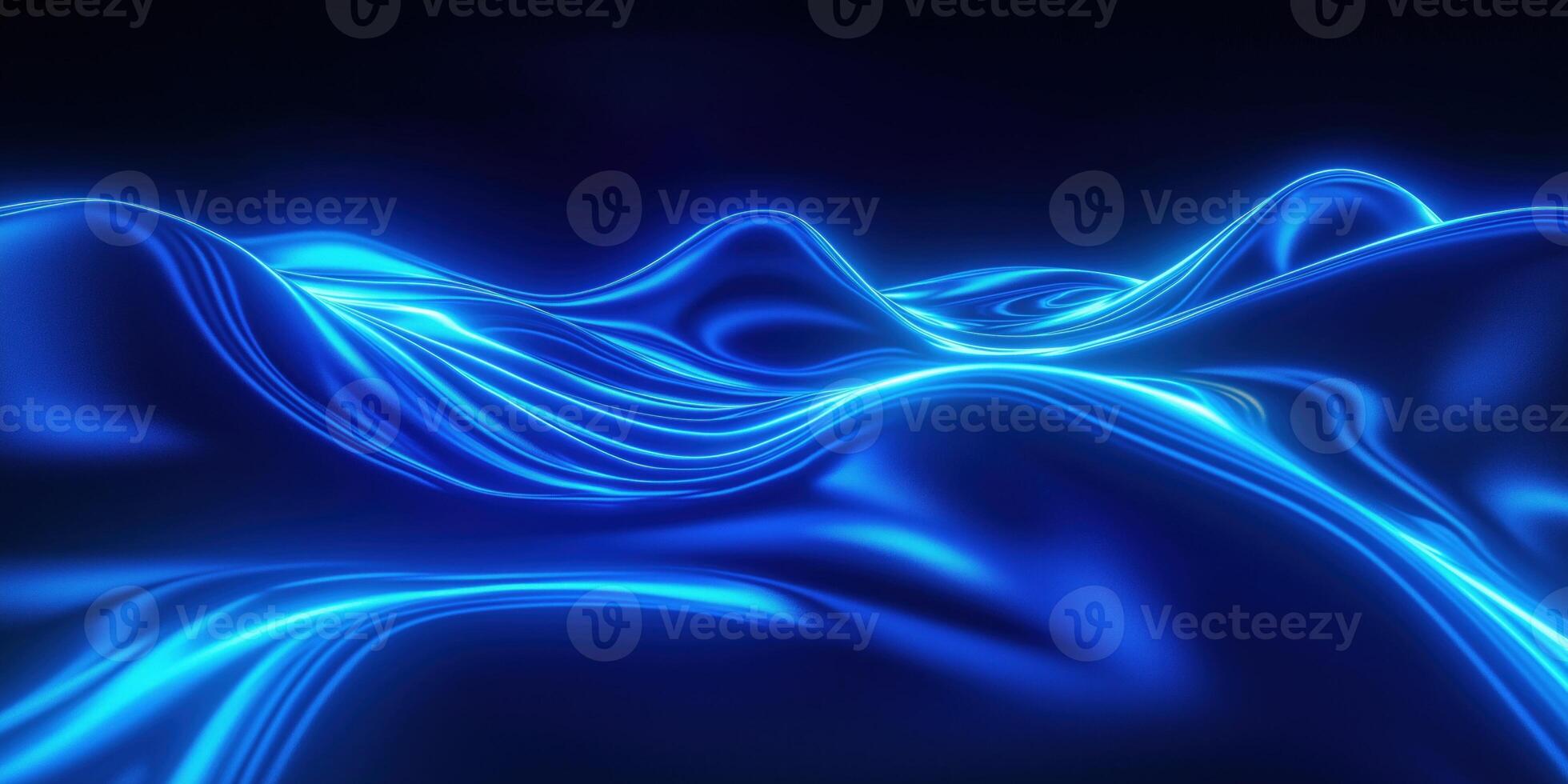 Blue abstract waves flowing seamlessly in motion design photo