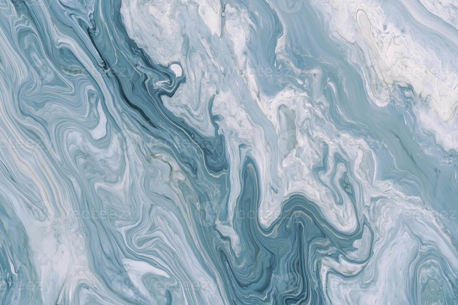 Abstract marbled texture in blue and white tones with swirling patterns photo