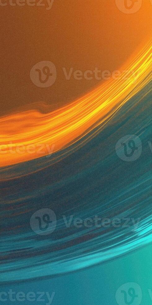 Vibrant abstract waves in orange and teal with dynamic light streaks photo