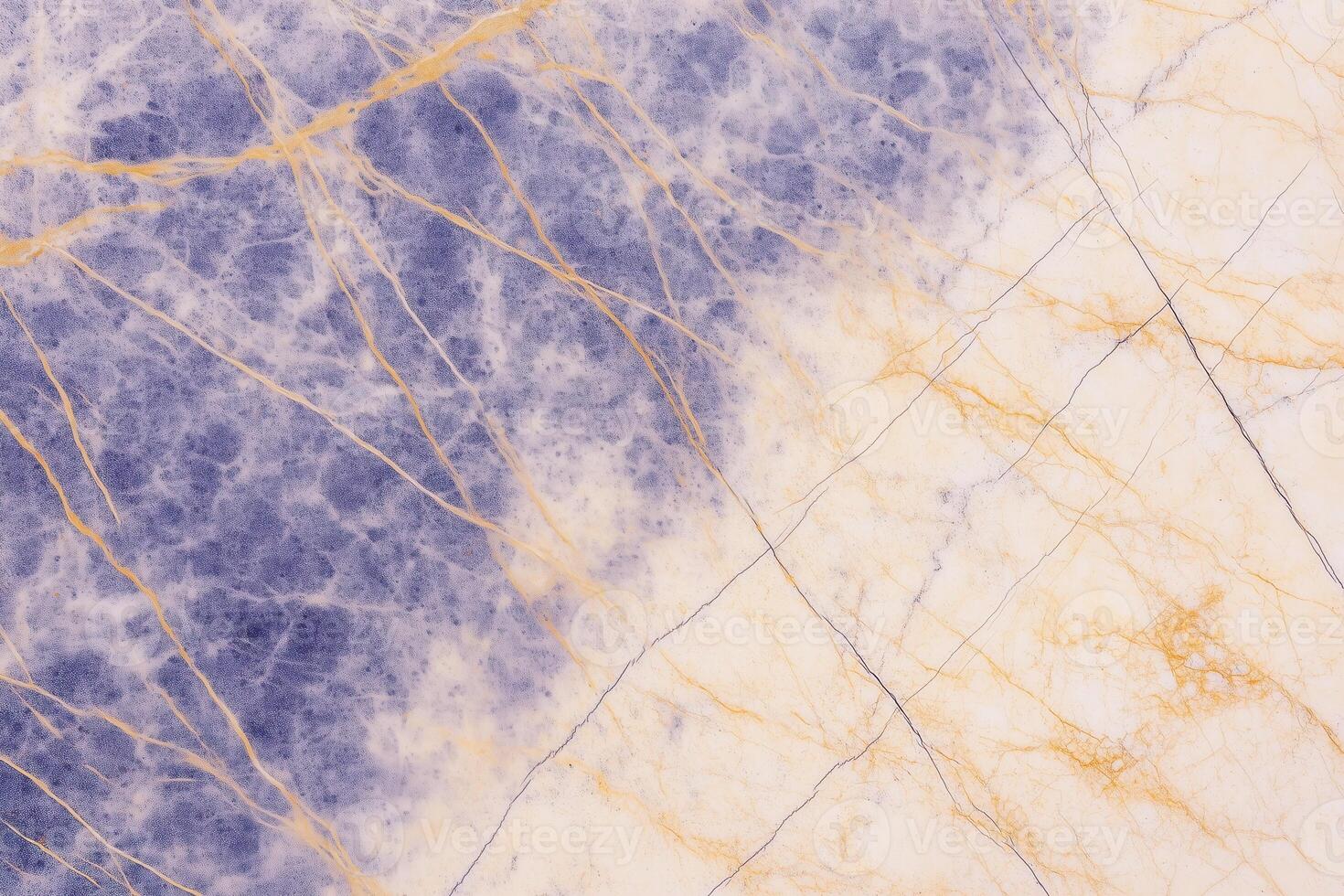Marble surface with blue and gold veins in abstract pattern photo