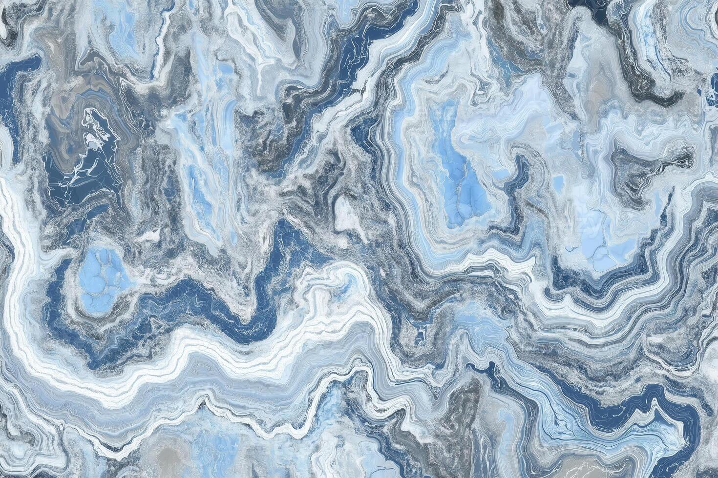 Blue and gray marble texture with abstract swirling patterns photo