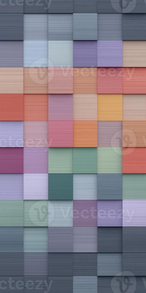 Colorful abstract pattern featuring a grid of textured squares in various shades, creating a vibrant and dynamic visual experience for design and artistic projects photo