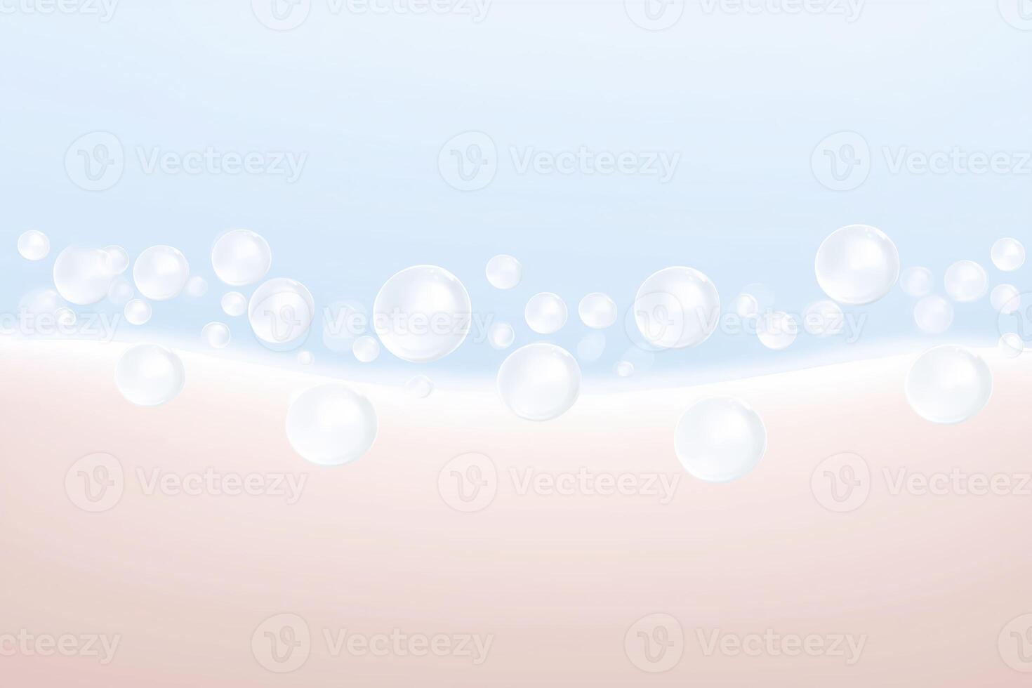 Soft pastel background featuring translucent bubbles floating above a smooth gradient surface, creating a serene and calming atmosphere for design and creative projects photo
