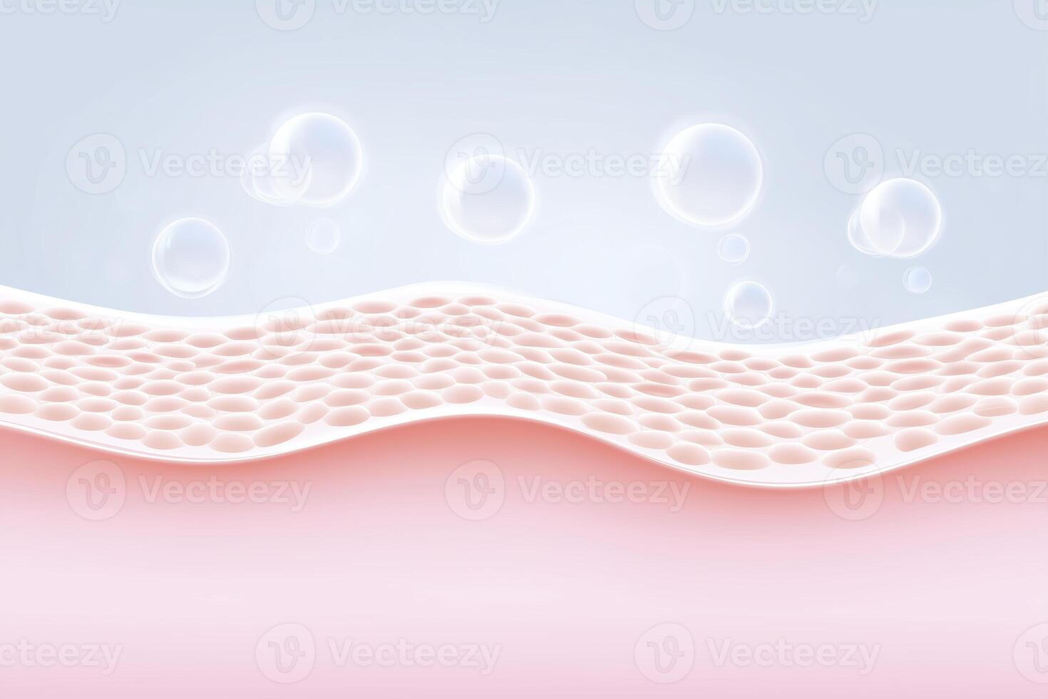 Abstract illustration of soft pink waves with a textured surface, bubbles floating above, creating a serene and calming atmosphere for design and creative projects photo