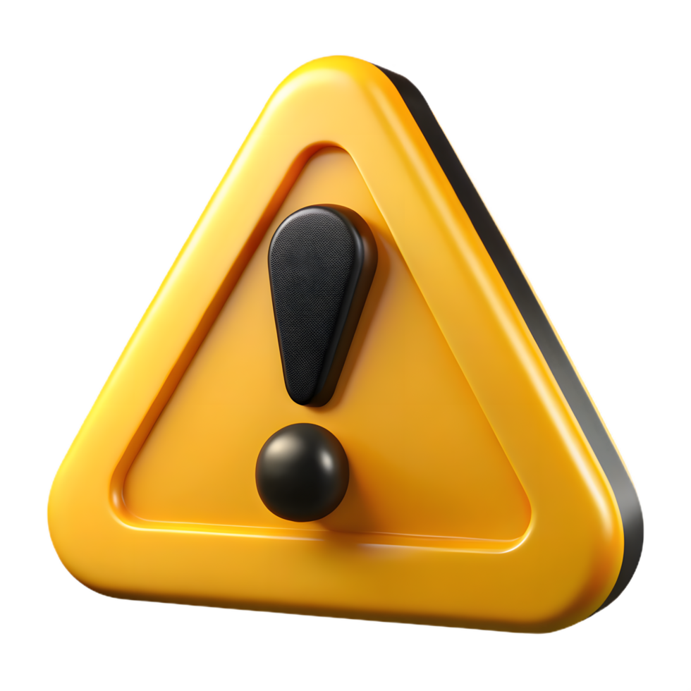 3d yellow warning triangle exclamation mark alert png