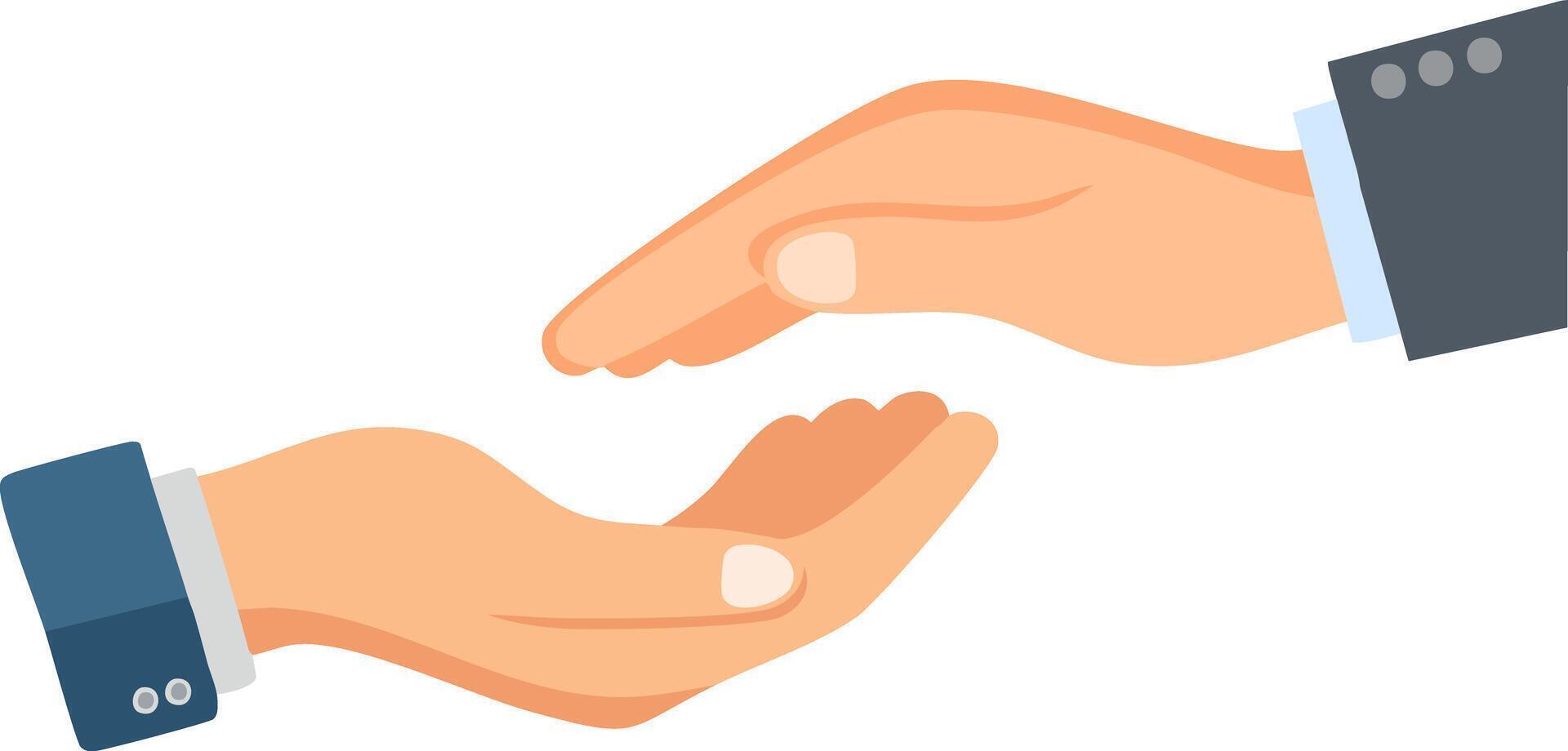 businessman holding hands illustration for partnership connection concept vector