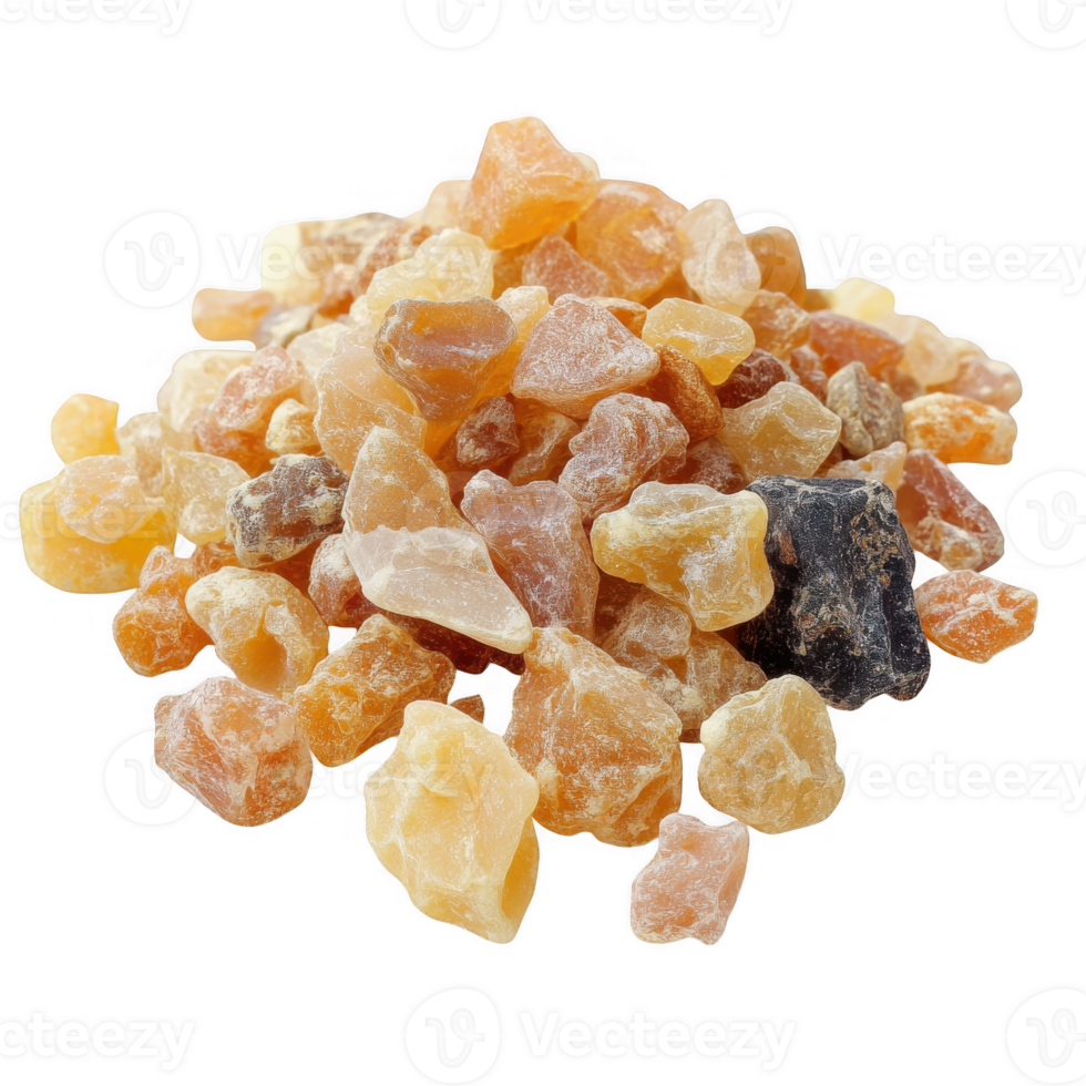 Myrrh resin pieces isolated on transparent background png